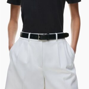 Aritzia Essential Solid Brass Leather Belt Silver